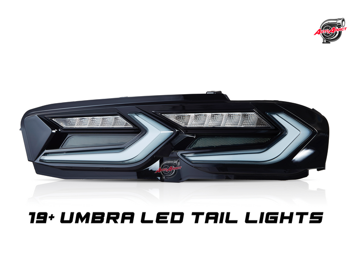 Auto Addict USA, 2019-2023 Chevy Camaro Umbra Amber Sequential LED Taillights Gloss BLK/ Smoke Lens