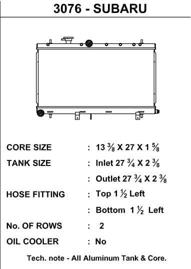 3076 CSF Radiator