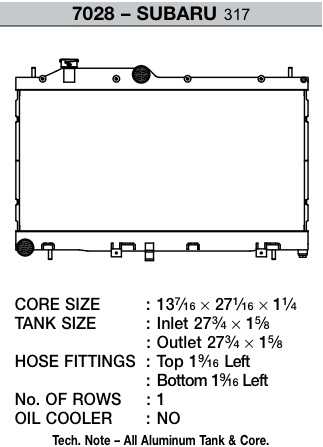 7028 CSF Radiator