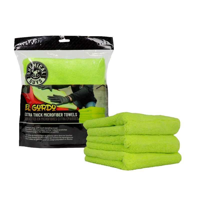 Chemical Guys, Chemical Guys MIC32303 - El Gordo Thick Microfiber Towel16.5in x 16.5inGreen3 Pack