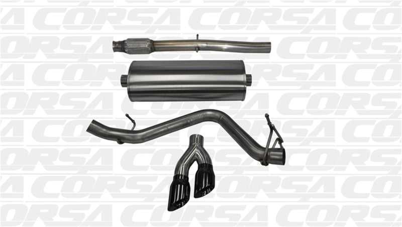 CORSA Performance, Corsa 14 GMC Sierra/Chevy Silv 1500 Crew Cab/Short Bed 5.3L V8 Black Sport Single Side CB Exhaust