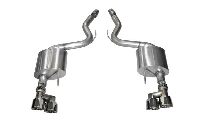 CORSA Performance, Corsa 15-16 Ford Mustang GT 5.0 3in Axle Back Exhaust Polish Quad Tips (Sport)