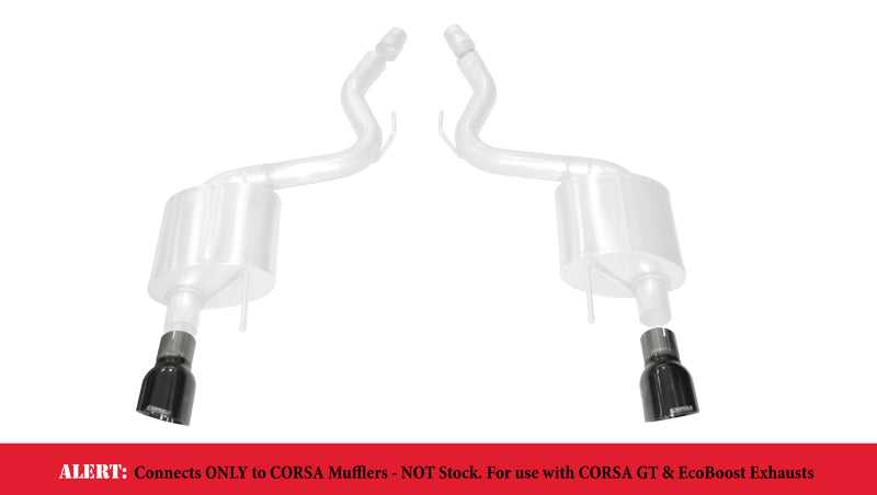 CORSA Performance, Corsa 15-17 Ford Mustang GT 3.0in Inlet / 4.5in Outlet Black PVD Tip Kit (For Corsa Exhaust Only)