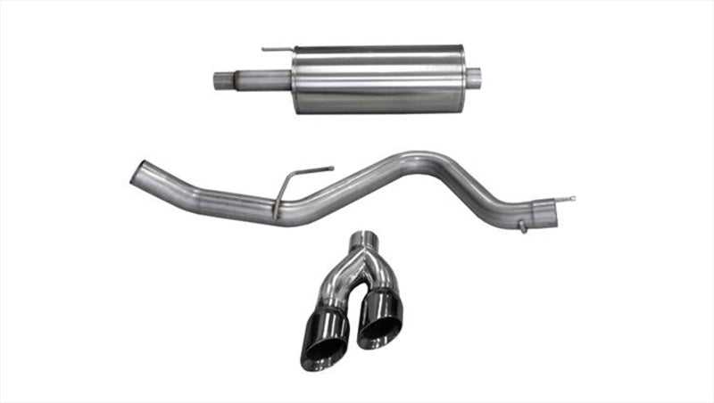 CORSA Performance, Corsa 2015 Ford F-150 5.0L V8 (Super Crew Cab) Black Sport Single Side Dual 4in Tips CB Exhaust