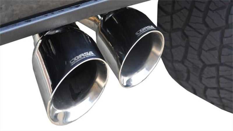 CORSA Performance, Corsa 2015 Ford F-150 5.0L V8 (Super Crew Cab) Polished Sport Single Side Dual 4in Tips CB Exhaust