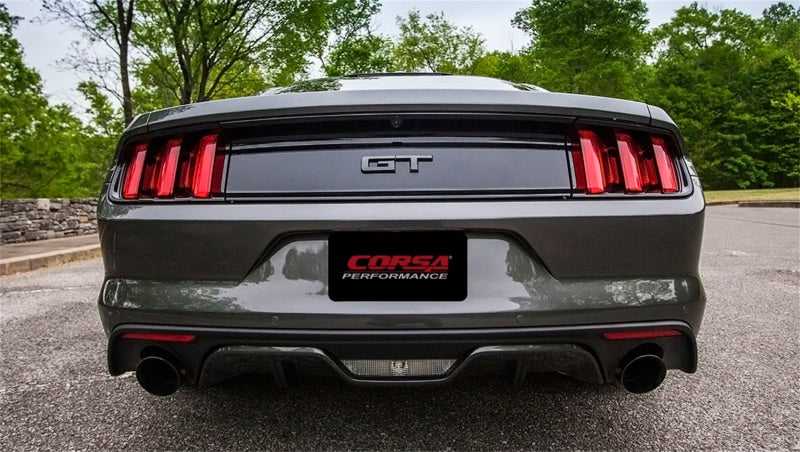 CORSA Performance, Corsa 2015 Ford Mustang GT 5.0 3in Axle Back Exhaust Black Dual Tips (Touring)