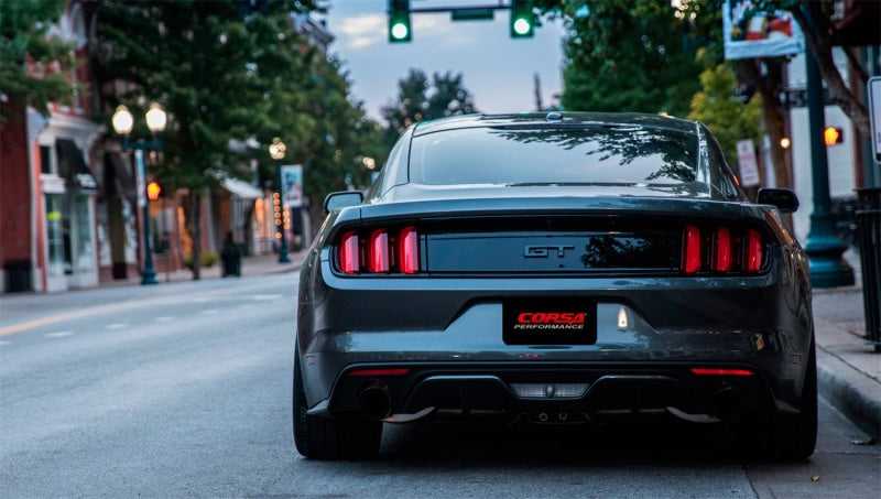 CORSA Performance, Corsa 2015 Ford Mustang GT 5.0 3in Cat Back Exhaust Black Dual Tips (Sport)