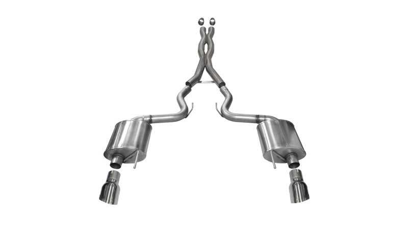 CORSA Performance, Corsa 2015 Ford Mustang GT 5.0 3in Cat Back Exhaust Polish Dual Tips (Sport)