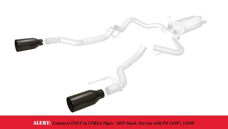 CORSA Performance, Corsa 2017 Ford F-150 Raptor 3in Inlet / 5in Outlet Black Cerakote Tip Kit (For Corsa Exhaust Only)