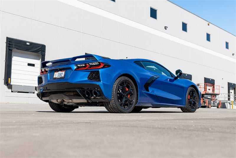 CORSA Performance, Corsa 2020 Corvette C8 3in Valved Cat-Back 4.5in Blk Quad Tips Fits Factory Perf Exhaust Deletes AFM