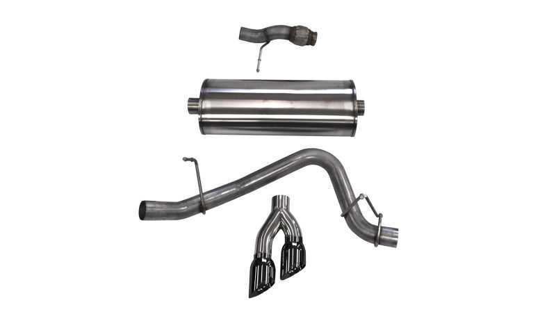 CORSA Performance, Corsa Cat Back Exhaust, Sport, 3in, Single Side Twin Black 4in Tips, 2015 Chevy Tahoe/GMC Yukon