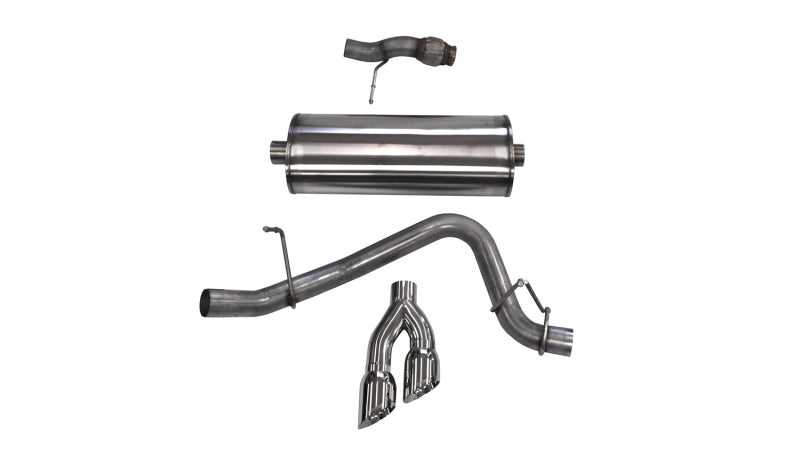 CORSA Performance, Corsa Cat Back Exhaust, Sport, 3in, Single Side Twin Polished 4in Tips, 2015 Chevy Tahoe/GMC Yukon