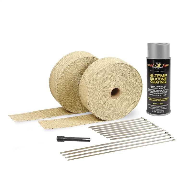 DEI, DEI Exhaust Wrap Kit - Tan Wrap & Aluminum HT Silicone Coating