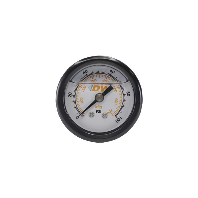 DeatschWerks, DeatschWerks 0-100 PSI 1/8in NPT Mechanical Fuel Pressure Gauge 1.5in Diameter Black Housing