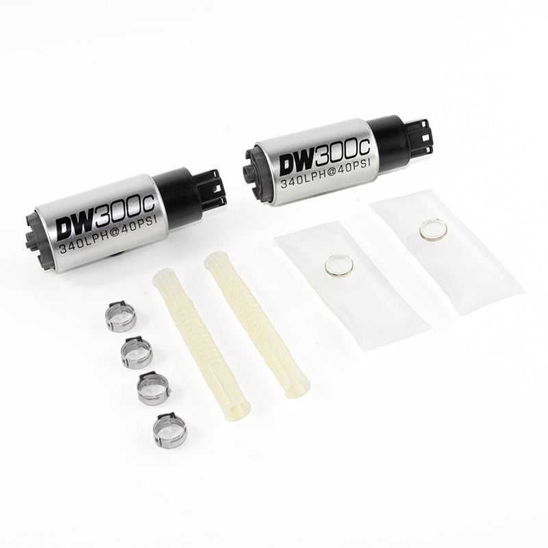 DeatschWerks, DeatschWerks 9-307-1033 - 340lph DW300C Compact Fuel Pump w/ Install Kit 03-04 Ford Mustang Cobra (2 Pumps)