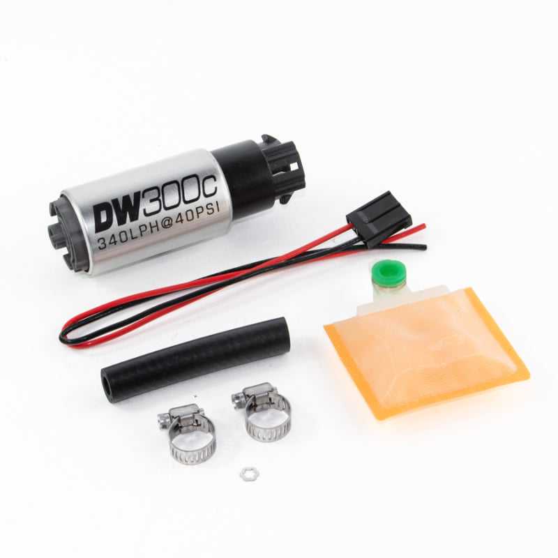 DeatschWerks, DeatschWerks 9-309-1000 - 340lph DW300C Compact Fuel Pump w/ Universal Install Kit (w/ Mounting Clips)